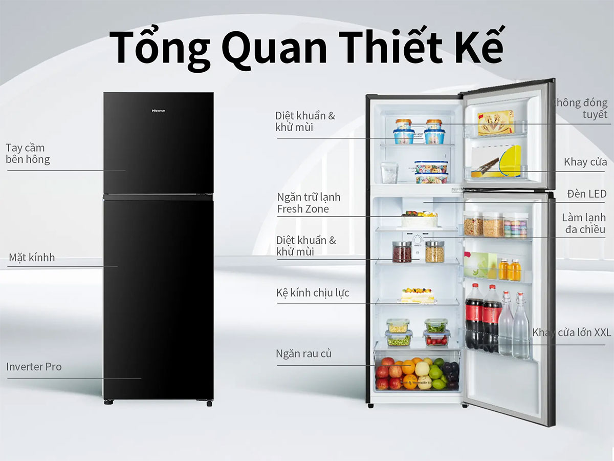 Tủ lạnh Hisense Inverter 324 lít RT469N4EBND
