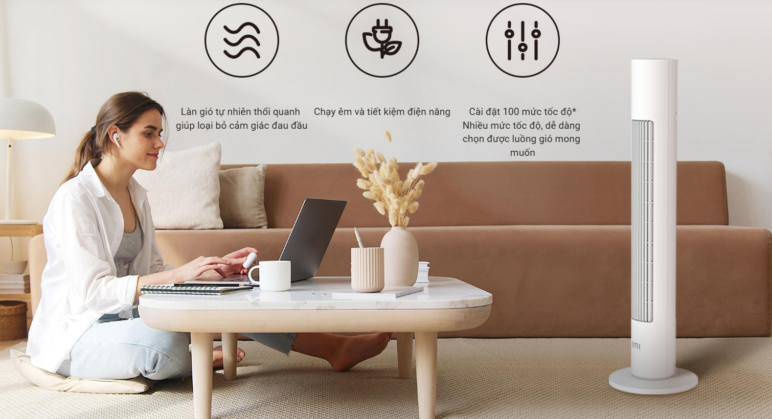 Quạt tháp thông minh Xiaomi Smart Tower Fan BHR5956EU