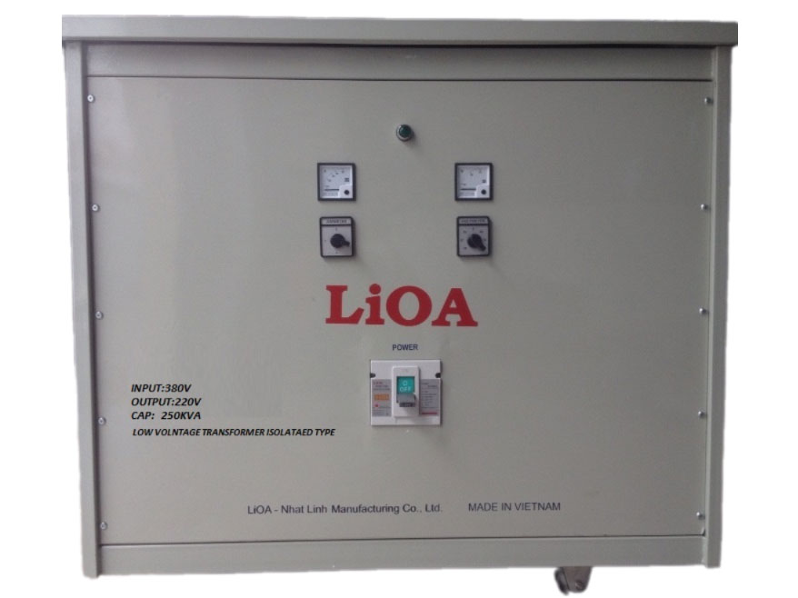 Biến áp đổi nguồn hạ áp 3 pha 250kva Lioa 3K252M2DH5YC (loại cách ly)