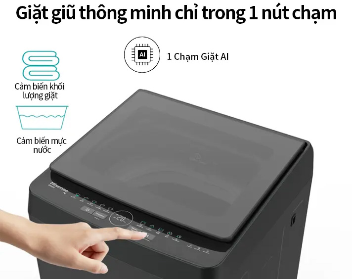 Máy giặt cửa trên Hisense Inverter 10.5kg WT105F50