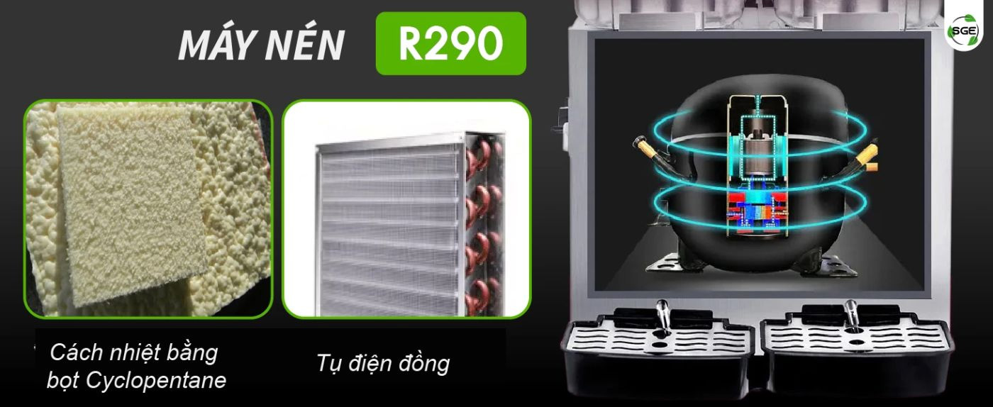 Máy làm lạnh nước trái cây JS16LX3-STIR-T (3 ngăn tay đảo)