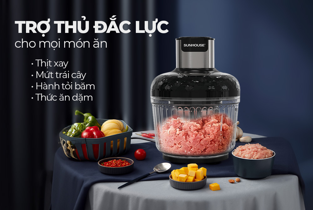 Máy xay thịt thủy tinh