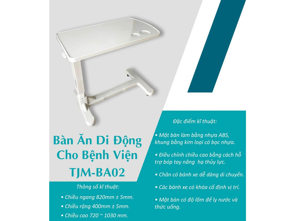 Bàn ăn di động cho bệnh nhân TaJerMy TJM-DC02T