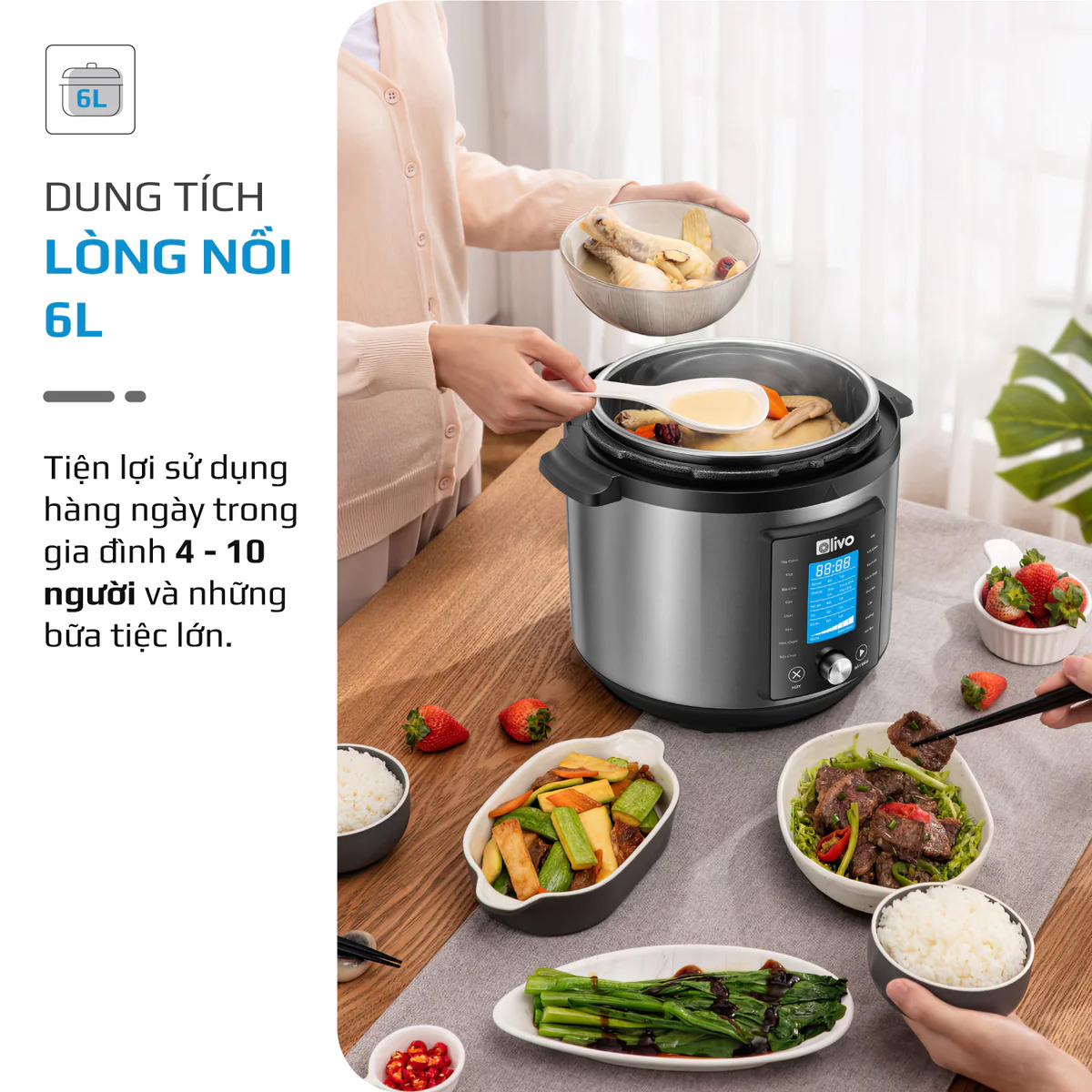Nồi áp suất điện Olivo PC68