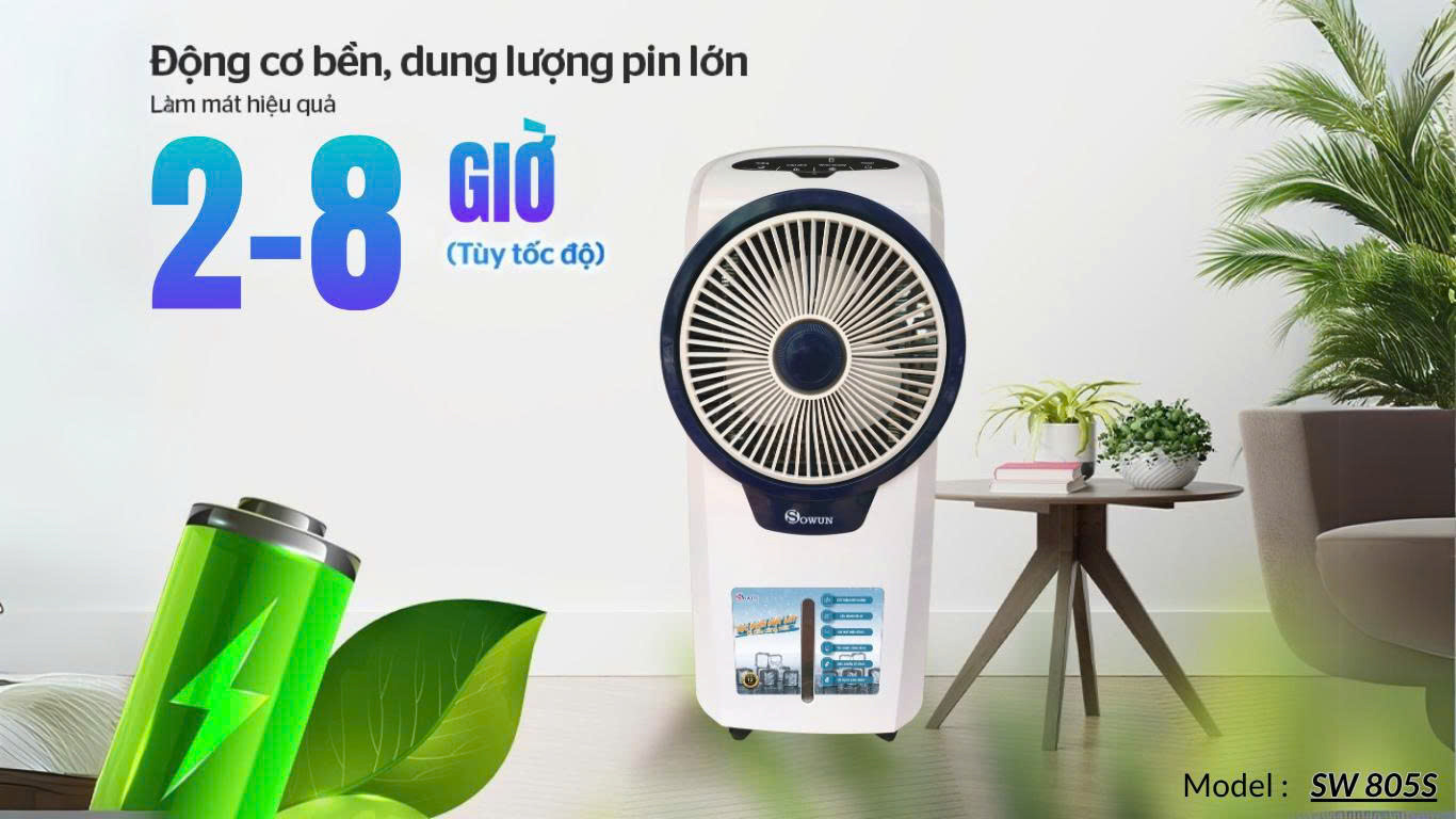 Quạt điều hòa tích điện Sowun SW 805S (40W,8L)