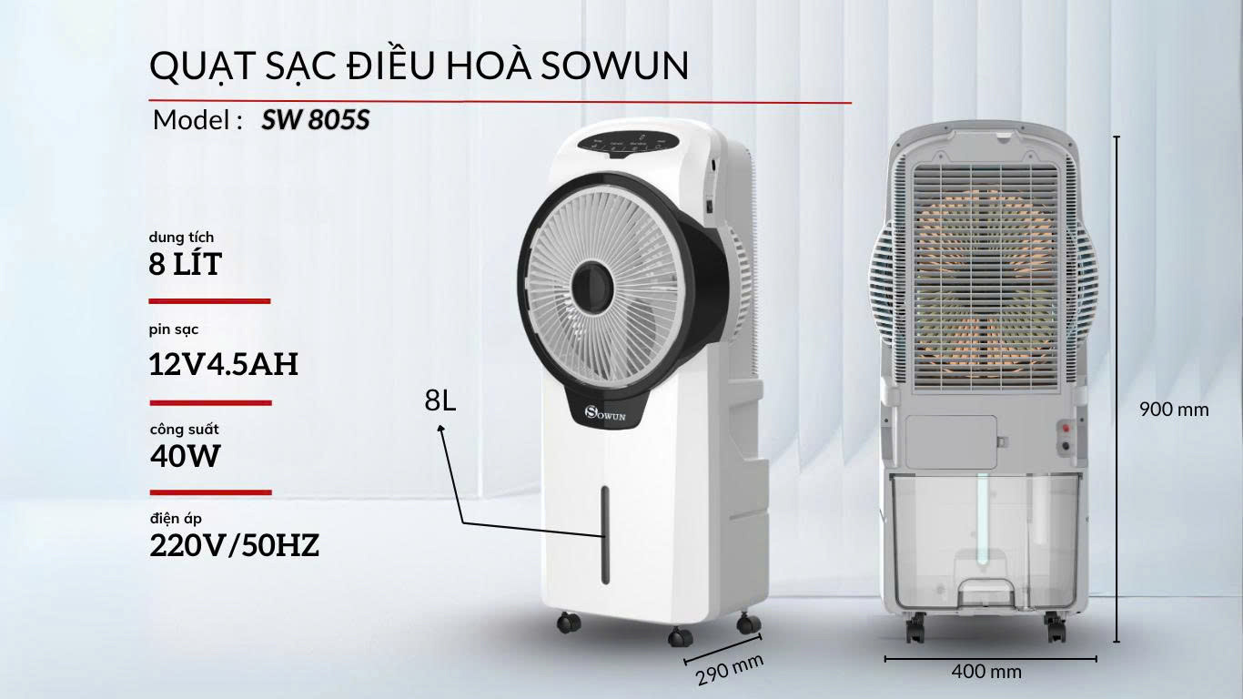 Quạt điều hòa Sowun SW 805S