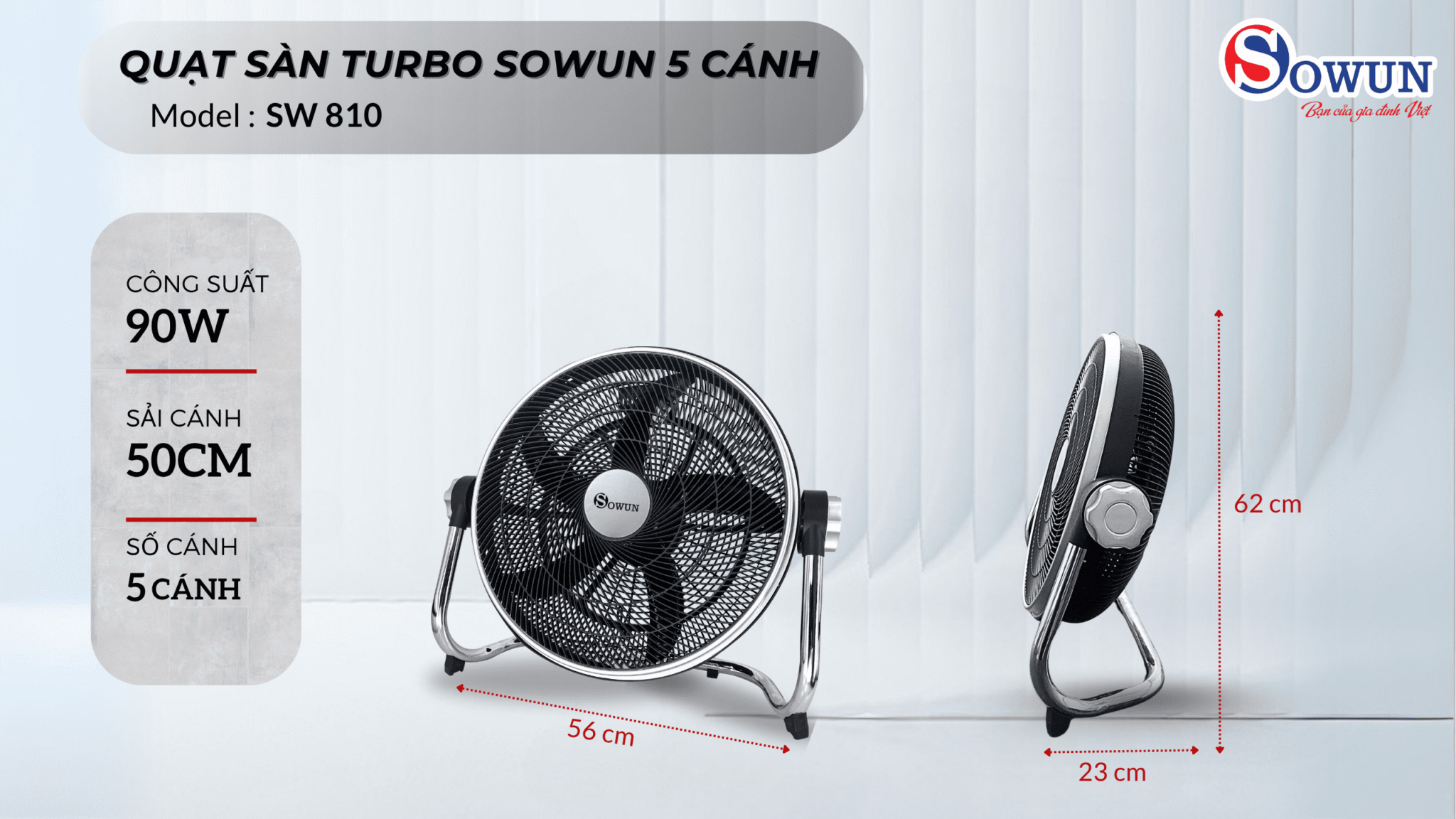 Quạt sàn công nghiệp Sowun SW810