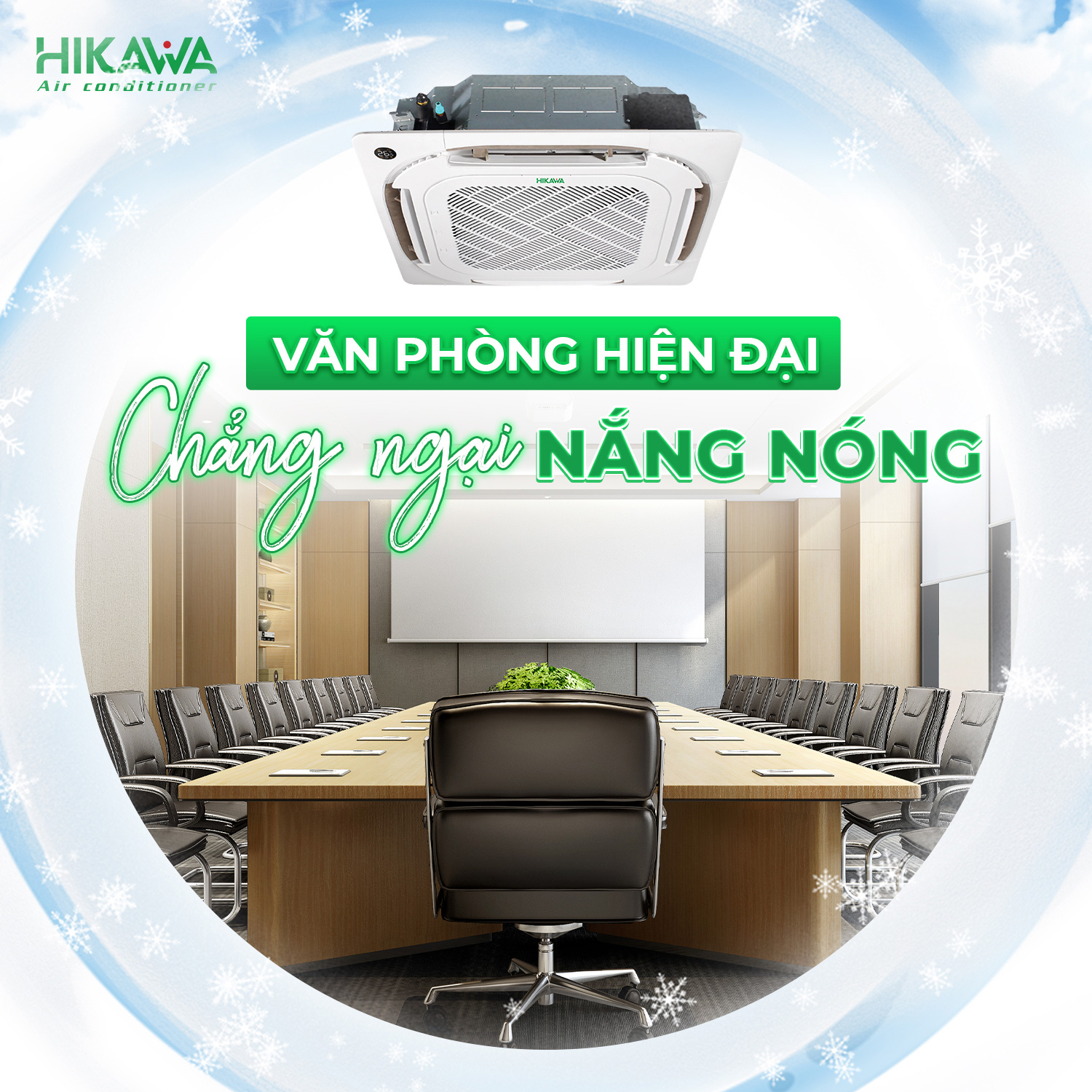 Điều hòa âm trần Cassette Hikawa 1 chiều 48.000BTU HI-CC50MT2F/HO-CC50MT2F