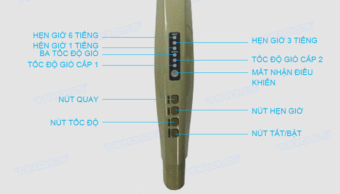 Quạt cây Tiross TS9184 có bảng điều khiển dễ sử dụng