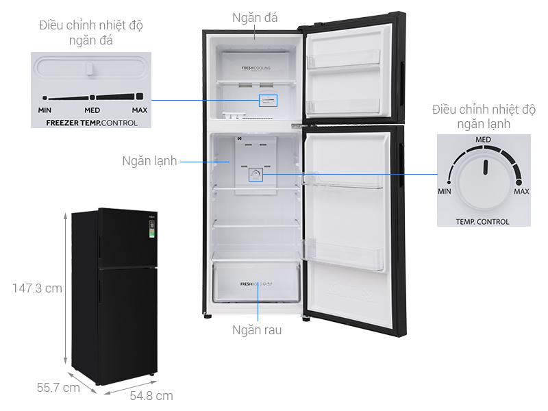 Tủ lạnh Aqua Inverter 212 lít AQR-T239FA(FB)