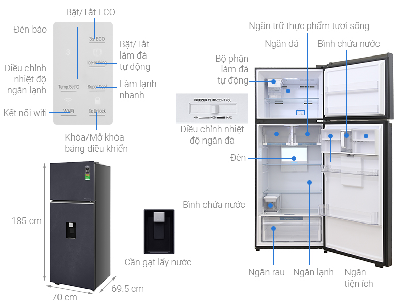 Tủ lạnh Aqua Inverter AQR-TA546FA(WGL)U1