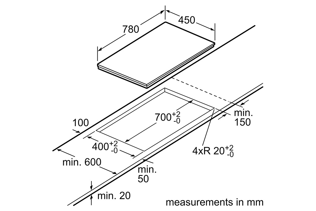 Kích thước của bếp từ Bosch PPI82566VN