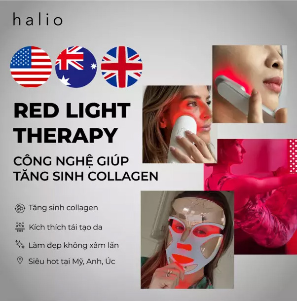 Máy ánh sáng đỏ tăng sinh collagen Halio Red Light Therapy Device 3 in 1
