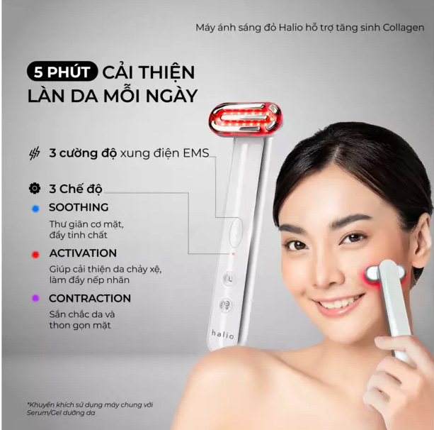 Máy tăng sinh collagen Halio Red Light Therapy Device 3 in 1