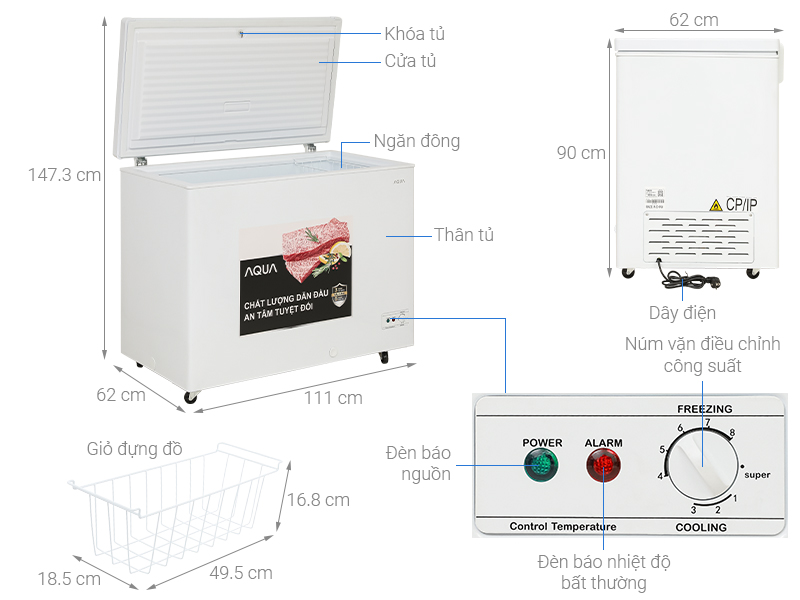 Tủ đông Aqua Inverter AQF-C4001EN