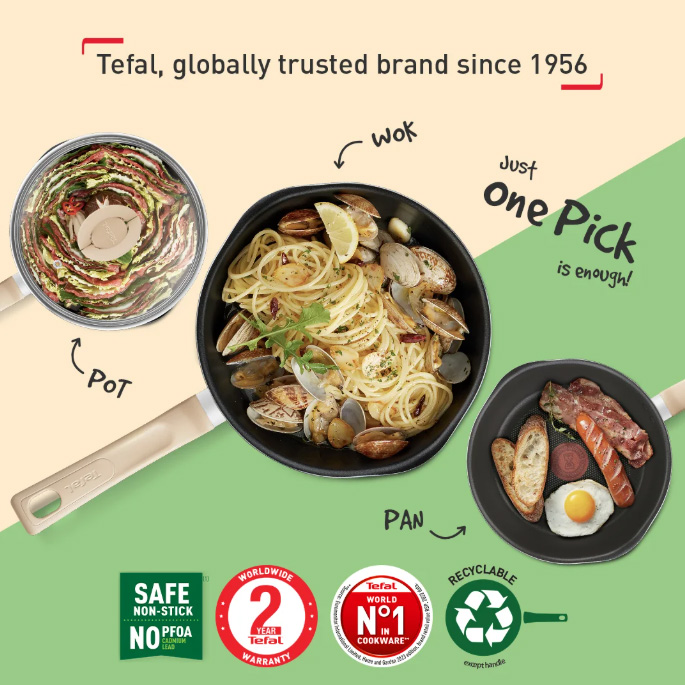 Chảo nồi có nắp đa năng 3 trong 1 22cm Tefal G1802524