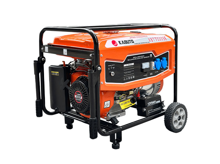Máy phát điện chạy xăng Kabuto KBT7500SE (7KW, đề nổ, bánh xe, tay cầm)