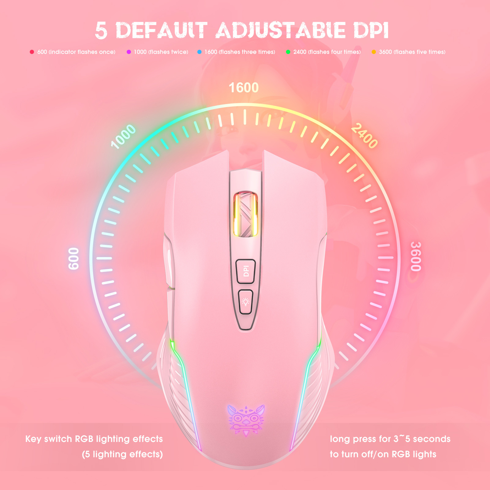 Chuột chơi game không dây Onikuma CW905