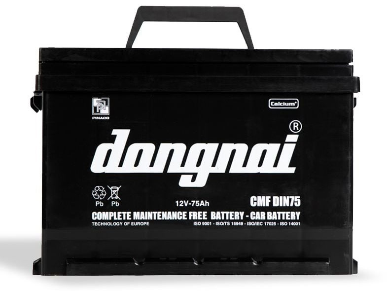 Ắc quy khô miễn bảo dưỡng Đồng Nai CMF DIN75 12V - 75Ah
