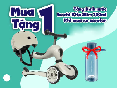 Tặng bình nước Inochi Kita Slim 350ml khi mua xe scooter Scoot and Ride