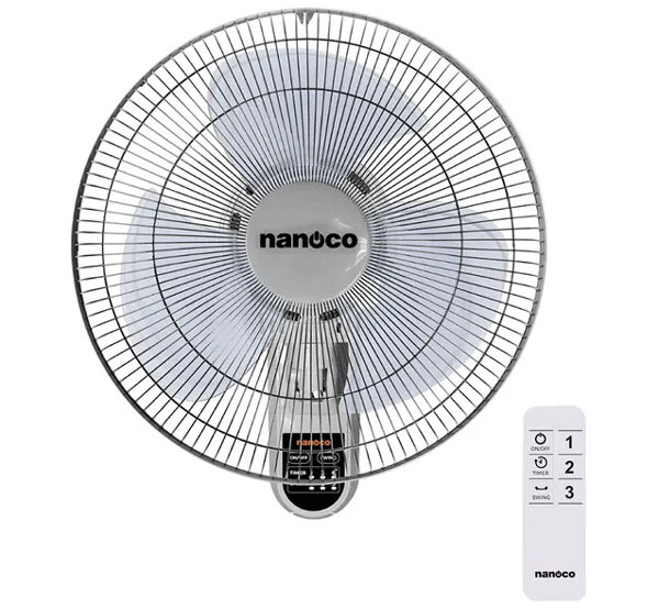 quạt treo tường Nanoco NWF1612RC-G có kiểu dáng hiện đại, sang trọng