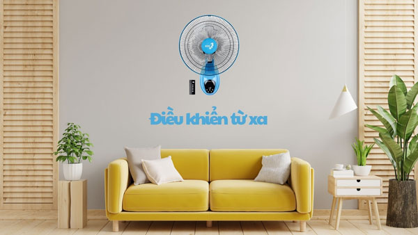 quạt treo tường Asia VY377292 đi kèm remote từ xa tiện lợi