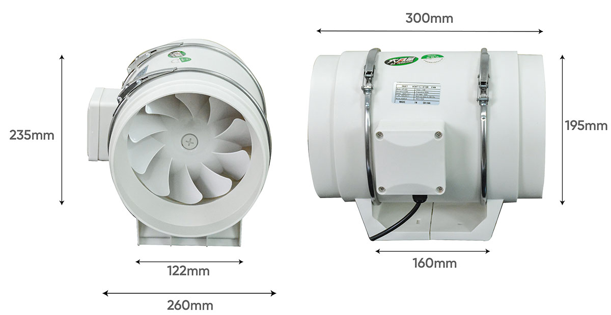 Quạt hút mùi nối ống HF200