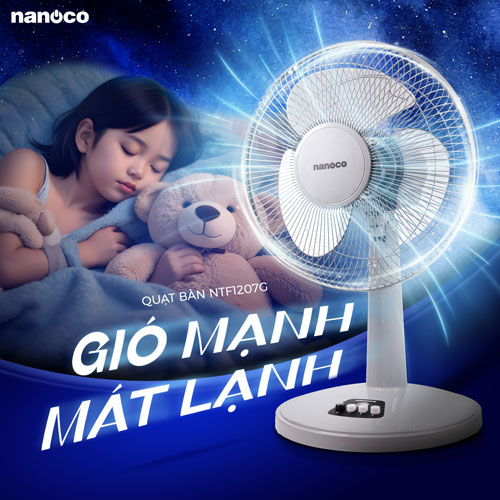 Nanoco NTF1207G vận hành với công suất là 40W giúp tạo ra lưu lượng gió 37,5m3/phút để làm mát hiệu quả, nhanh chóng
