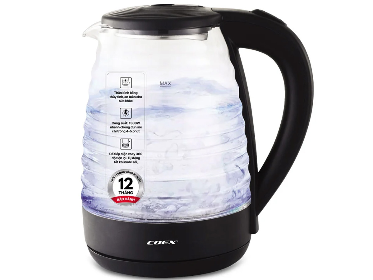 Ấm siêu tốc thủy tinh 1.8L Coex CK-5123G