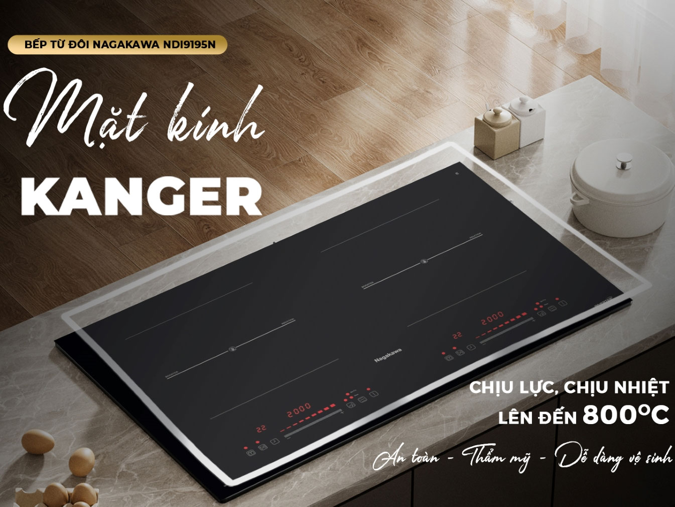 Bếp điện từ đôi Nagakawa NDI9194