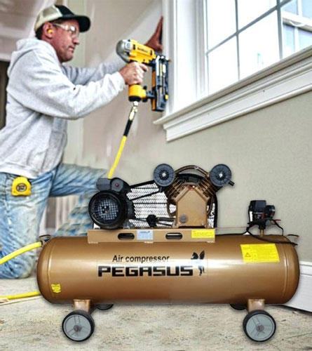 máy nén khí Pegasus TM-V-0.17/8 (2HP) có kiểu dáng hiện đại, sang trọng