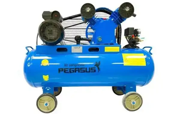 Máy nén khí Pegasus TM-V-0.25/8 (3HP) có bánh xe di chuyển 