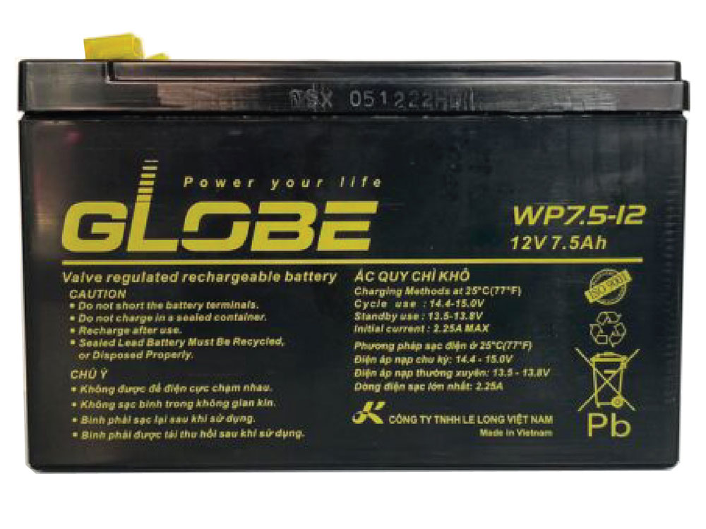 Ắc quy Globe WP7.5-12 (12V, 7.5Ah)