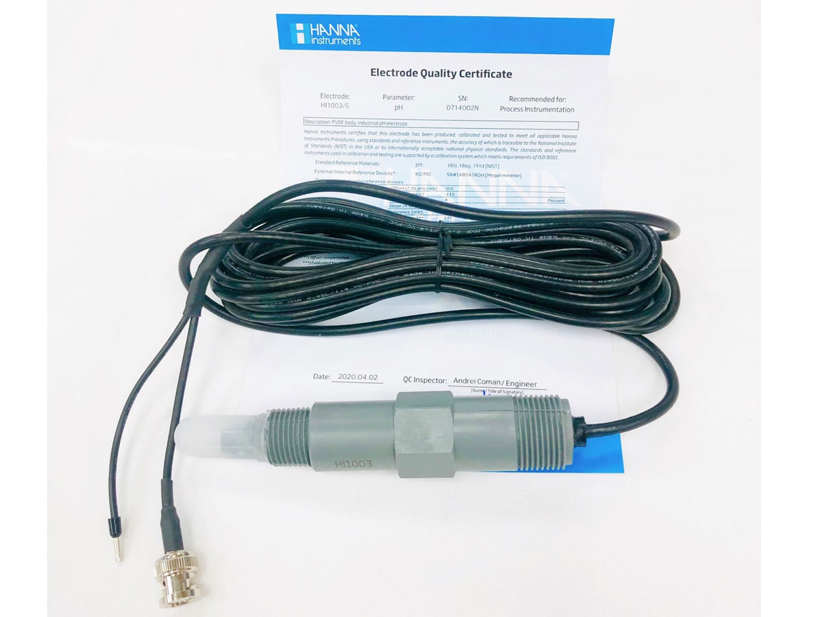 Điện cực pH cổng BNC cáp 5m với matching pin Hanna HI1003/5