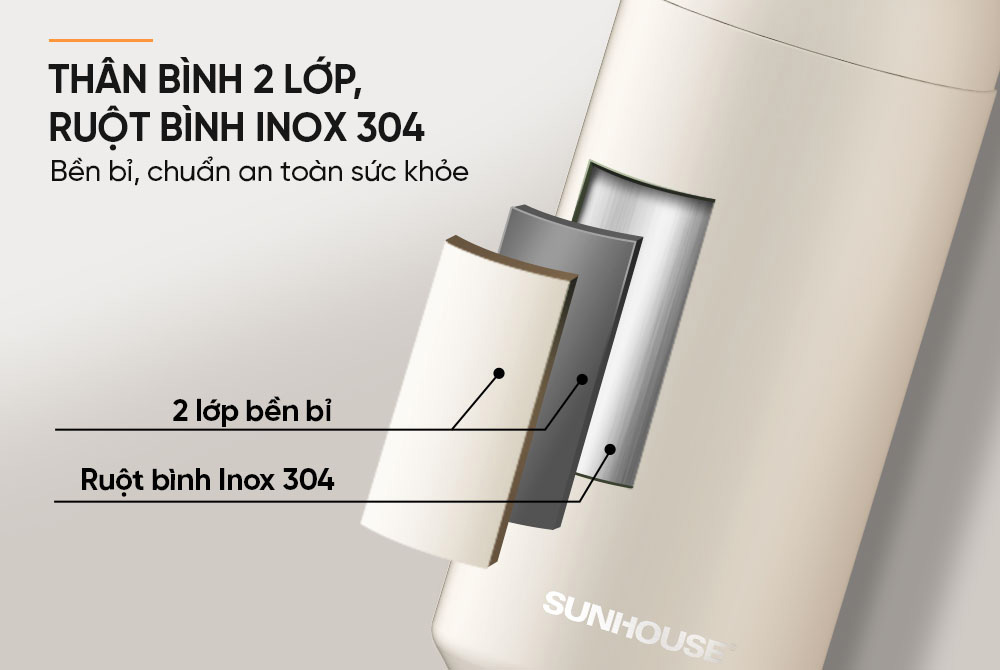 Bình giữ nhiệ Sunhouse KS-TU350EW