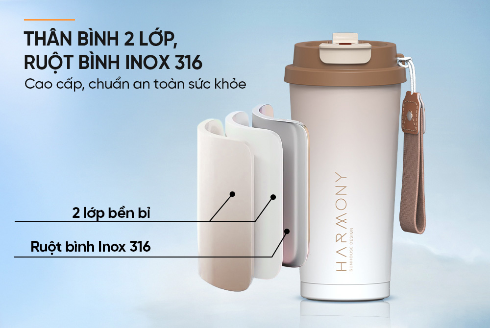 Bình giữ nhiệt Harmony Sunhouse KS-TU500HB