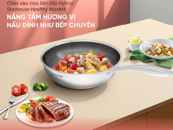 Chảo xào inox Sunhouse IN28M8 