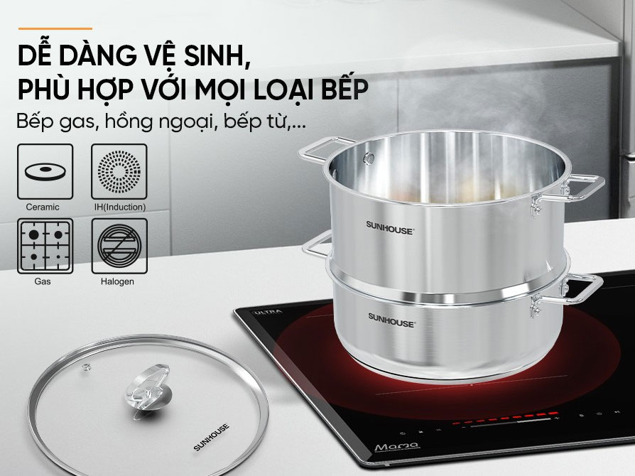 Bộ nồi xửng Sunhouse 