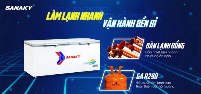 tủ đông Sanaky VH-8699HYK có khả năng làm lạnh ấn tượng