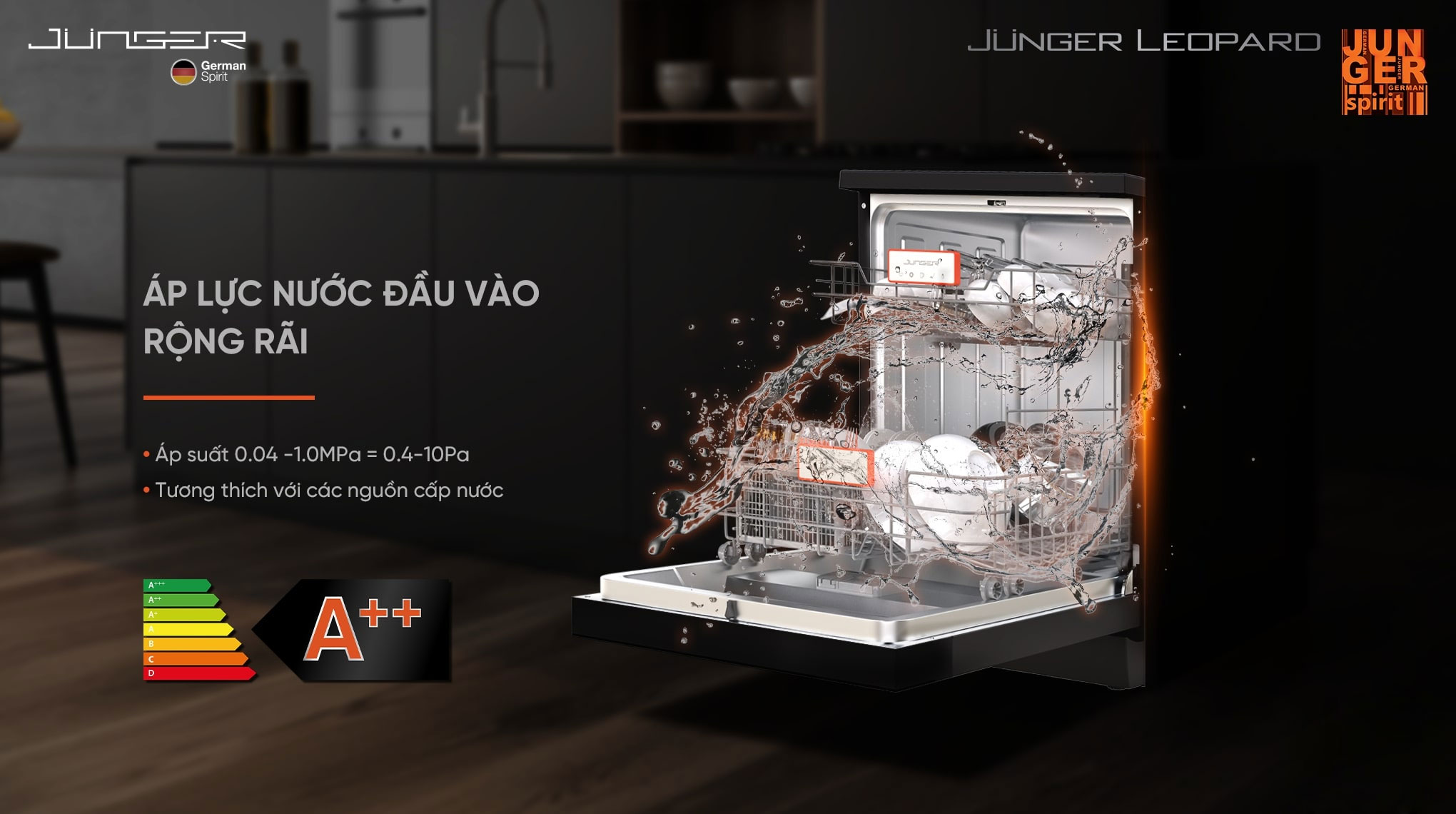 Máy rửa bát Junger Leopard DWJ-183-VG