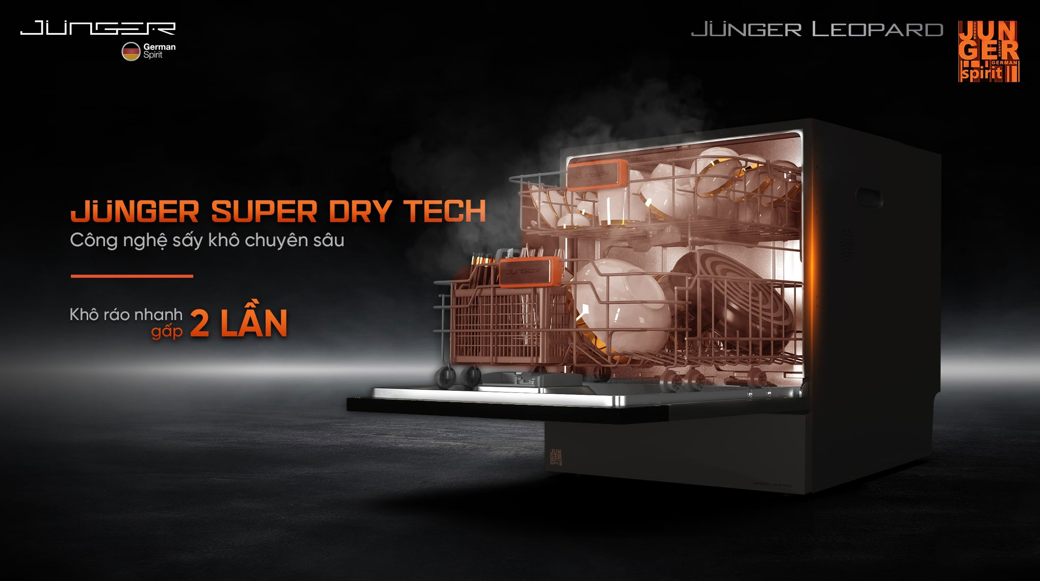 Máy rửa bát Junger Leopard DWJ-136-VG