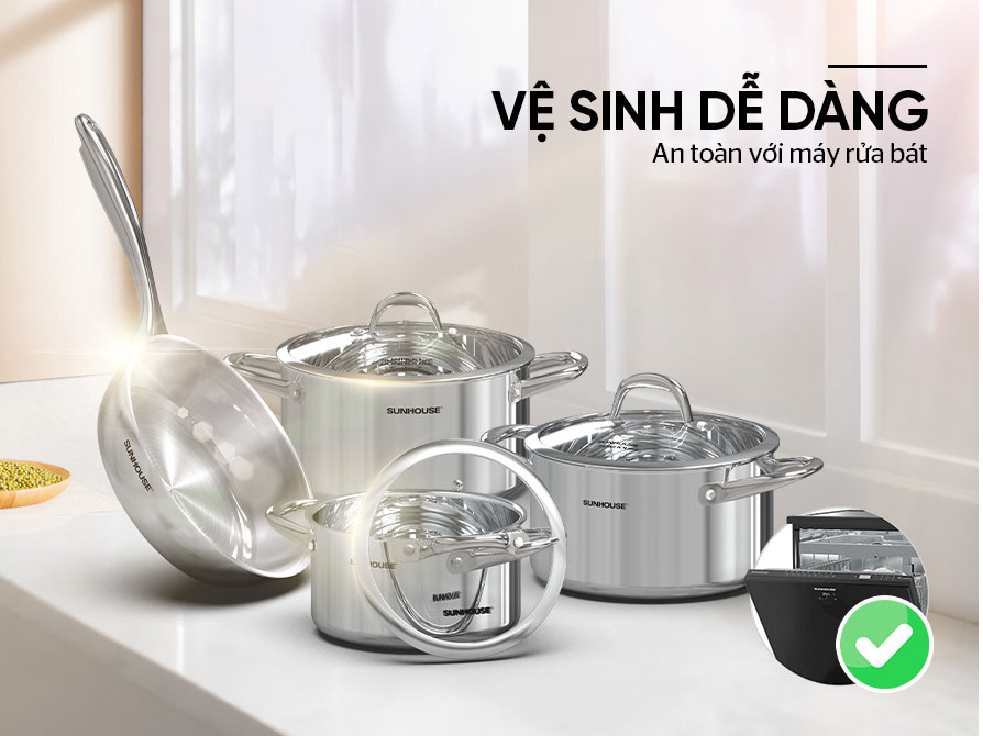 Bộ nồi chảo inox 