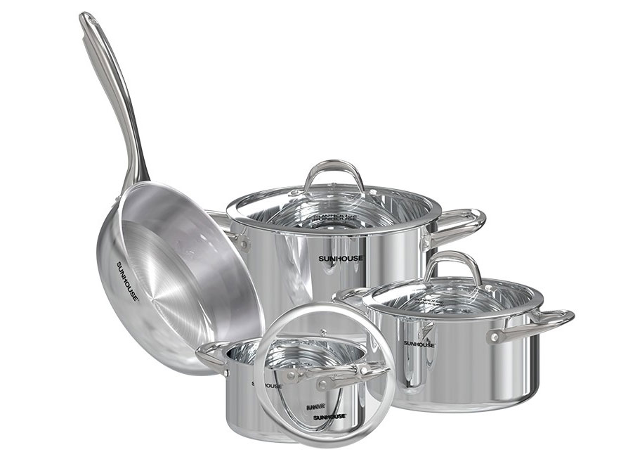Bộ nồi chảo inox 304 Sunhouse SHG808