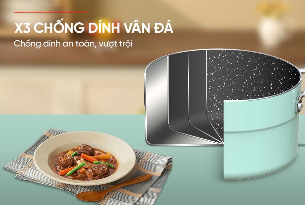 Bộ nồi chống dính đáy từ  