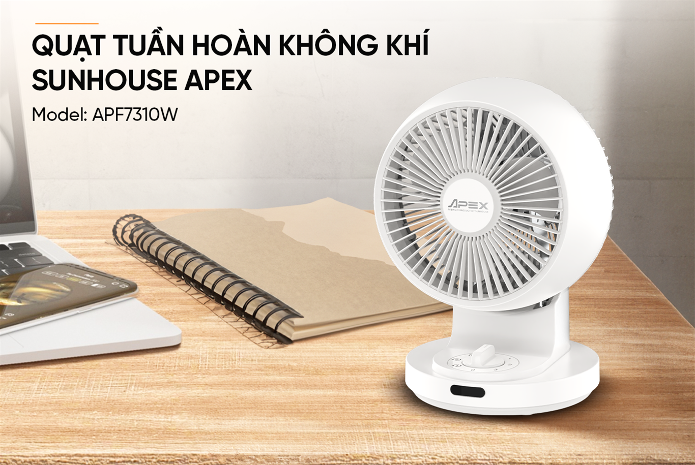 Quạt tuần hoàn không khí Sunhouse Apex APF7310W