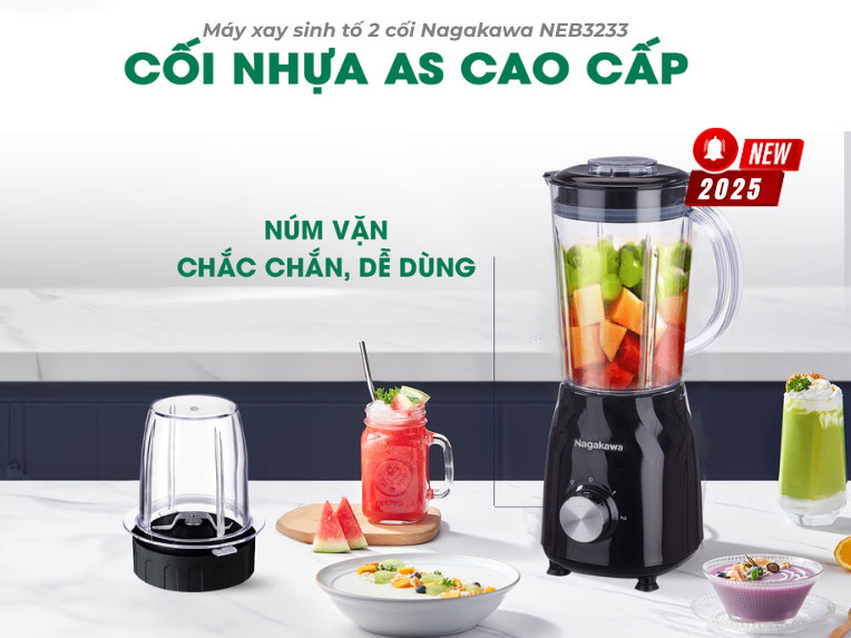 Máy xay sinh tố 2 cối Nagakawa NEB3233