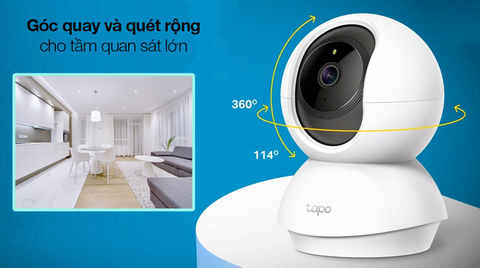 Camera Wifi TP-LINK Tapo C210 có khả năng xoay góc linh hoạt