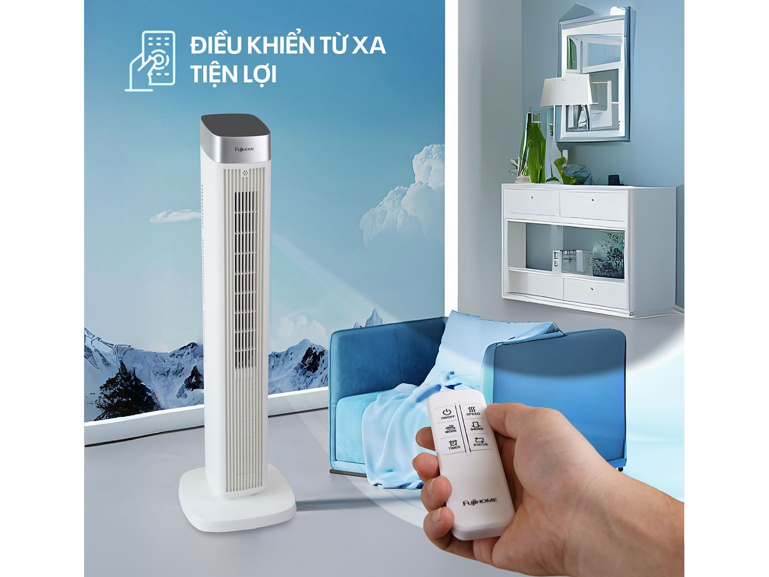 Quạt tháp có remote