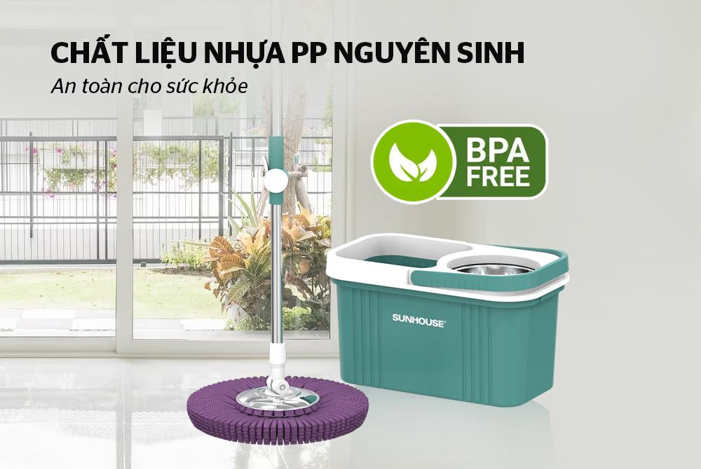 Bộ lau nhà xoay 360 độ Sunhouse KS-CL330IB