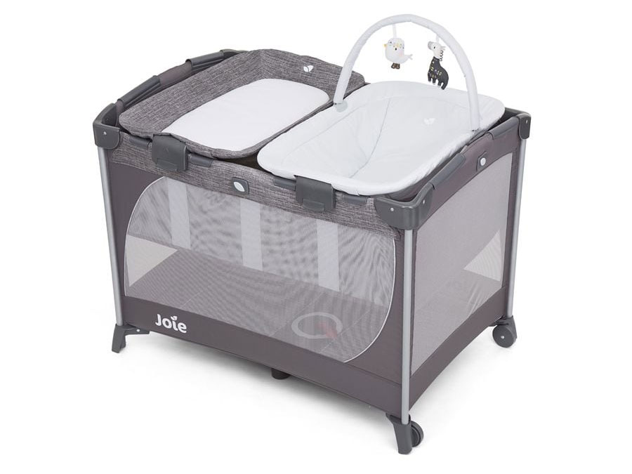 Giường cũi trẻ em Joie Commuter Change Snooze Linen grey